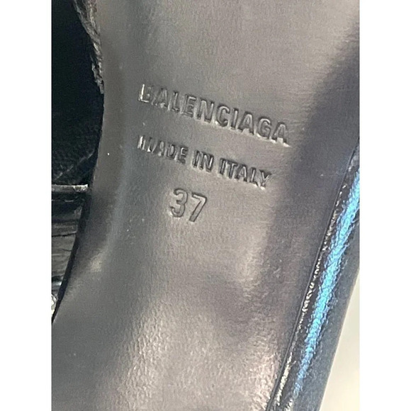 BALENCIAGA Cagole Sandals in Black 37 with Box Womens Mules High Heels - Picture 12 of 16